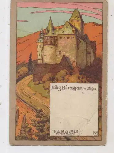 5440 MAYEN, Burg BÜRRESHEIM, Werbe-Karte Messmer Tee, Druckstellen