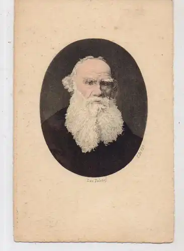 BERÜHMTE PERSONEN / SCHRIFTSTELLER - LEW NIKOLAJEWITSCH GRAF (LEO) TOLSTOI, ca. 1900, COLOR !!