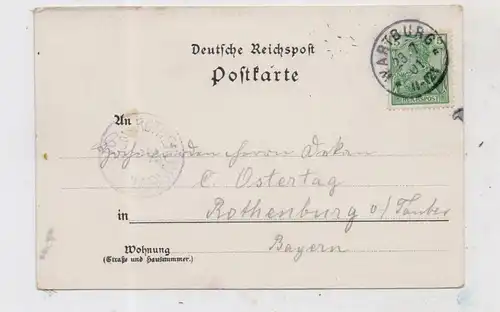0-5900 EISENACH, Wartburg / Wartburghof, 1901, WARTBURG-Poststempel