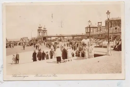 ZUID-HOLLAND - SCHEVENINGEN, Boulevard en Pier, geanimeert, 1924, Perfin, Blue Band meter