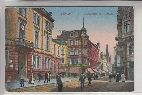 4630 BOCHUM, Bongardstr. mit Rathaus, 1923