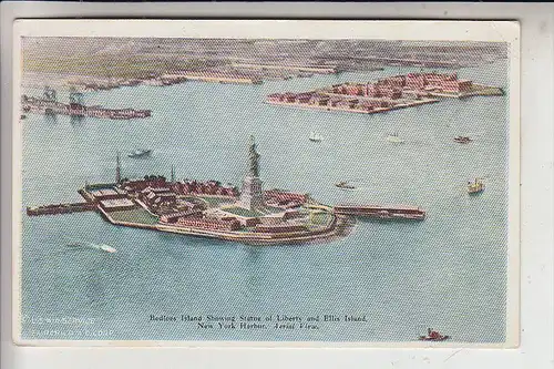 USA - NEW YORK - Statue of Liberty, air view