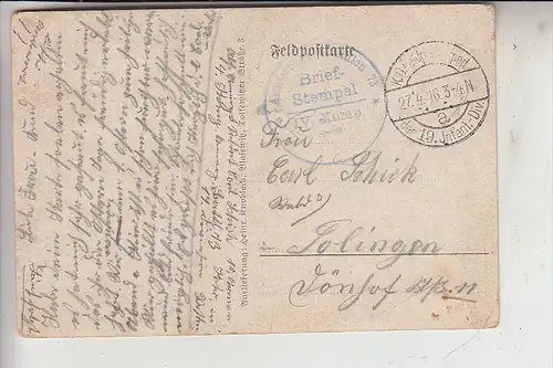 F 02820 CORBENY, Zerstörungen 1.Weltkrieg, Deutsche Feldpost, 1916, kl. Mängel, AF