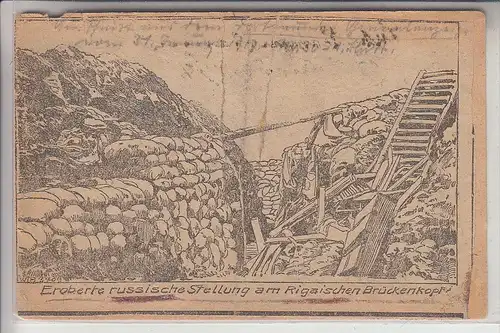 LV - RIGA, Eroberte russische Stellung am Rigaischen Brückenkopf, 1.Weltkrieg