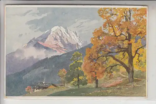 KÜNSTLER - ARTIST - E.H. Compton, "Watzmann von der Ramsau", Richter-Berchtesgaden, kl. Druckstelle
