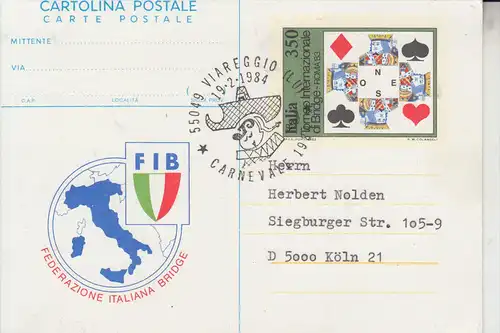 SPIELE - BRIDGE, Sonder-GA Italien 1984, Federazione Italiana Bridge