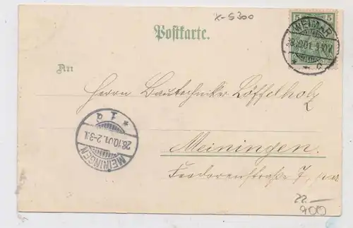 0-5300 WEIMAR, Lithographie 1901, Museum, Post, Goethe und Schiller - Haus....