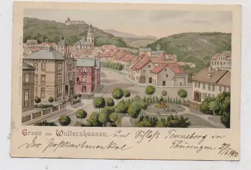 0-5812 WALTERSHAUSEN, Lithographie 1900, Stadtmitte, Hotel Rudolf
