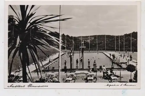 6780 PIRMASENS, Stadtbad / Schwimmbad, Freibadanlage & Blick auf die Pfälzer Berge