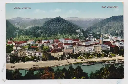 0-8320 BAD SCHANDAU, Gesamtansicht mit Elbdampfern