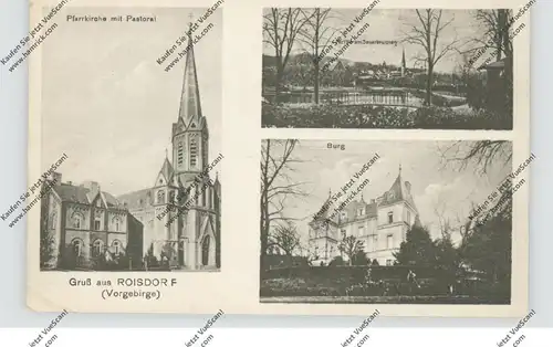 5303 BORNHEIM - ROISDORF, Pfarrkirche, Burg, Sauerbrunnen, 1922, kl. Druckstelle