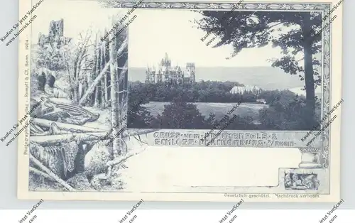 5330 KÖNIGSWINTER, Gruss vom Drachenfels, Drachenburg, Drachensage, Zwerge, 1904