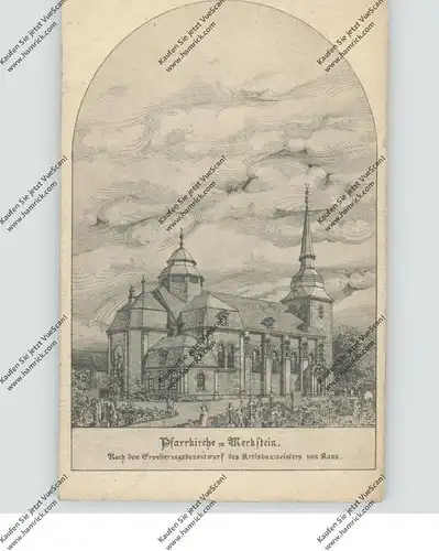 5120 HERZOGENRATH - MERKSTEIN, Pfarrkirche, Architektenentwurf, Druckstelle