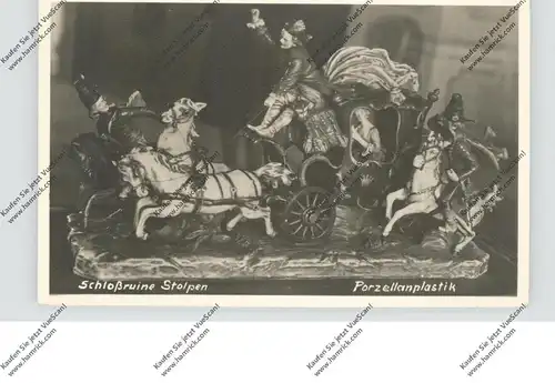 SCHÖNE KÜNSTE - Porzellanplastik, Kutsche und Husaren, Schloß Stolpen