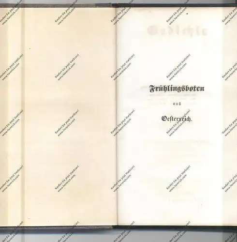 Hermann ROLLET, Frühlingsboten, Gedichte, Jena 1849, 351 Seiten, Einband leichte Spuren, Namensschildchen im Einband