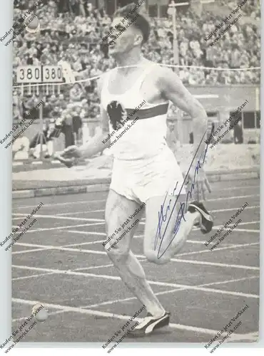 SPORT - LEICHTATHLETIC - SPRINT, HEINZ FÜTTERER, Autogramm, Lochung, PUMA-Werbekarte