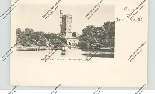 ZOO - FRANKFURT, Weiher mit Ruine, ca. 1905