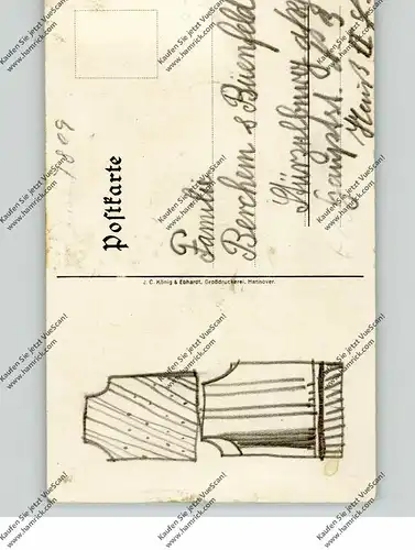 7809 GUTACH, Werbe-Karte Gütermann's Nähseide, Schwarzwaldtracht, Kinderwagen