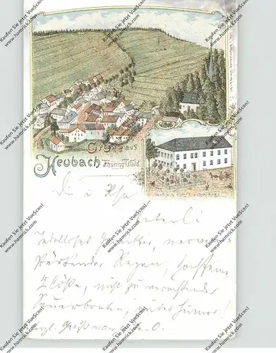 0-6113 MASSERBERG - HEUBACH, Lithographie, Gasthaus zum Braunen Ross, Dorfansicht