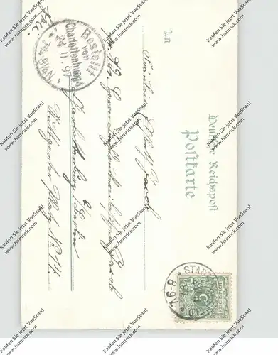 0-6205 DERMBACH - STADTLENGSFELD, Lithographie 1897, Schützenburg, Alte Burg, Schule, Kirche, Schloß