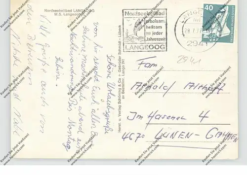 2941 LANGEOOG, Fähre M.S. Langeoog II