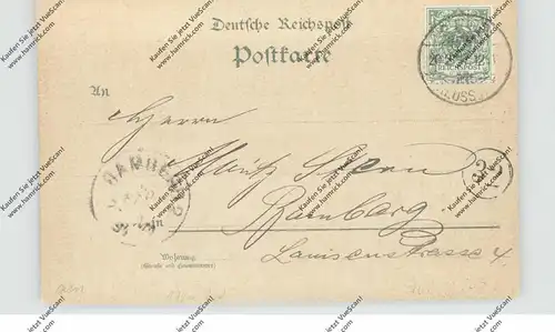 0-6500 GERA, Lithographie 1897, Bahnhof, Reichsbank, Reichspost