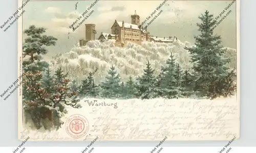 0-5900 EISENACH, Wartburg, Lithographie