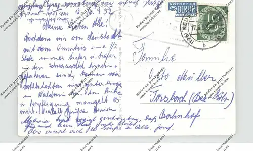 7820 TITISEE-NEUSTADT-WALDAU, Blick auf Waldau, Landpoststempel 1952