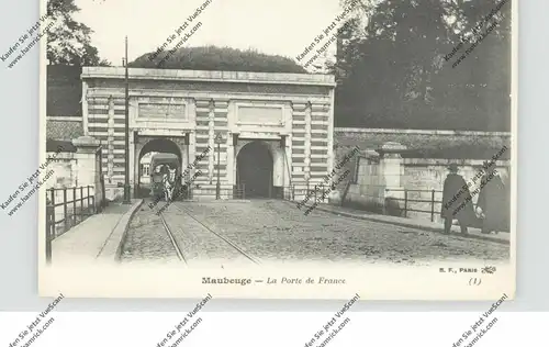 F 59600 MAUBEUGE, La Porte de France, piste de cheval, Pferdebahn / Tram