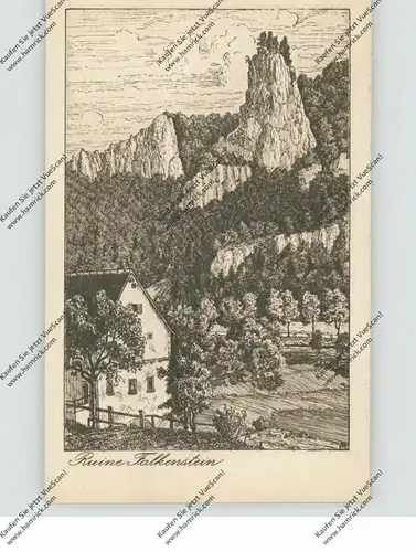 8962 PFRONTEN, Burgruine Falkenstein, Künstler-Karte