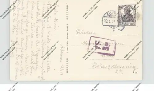 5489 NÜRBURG, Gesamtansicht 1919, AK nach Köln, US-Zivil Zensur