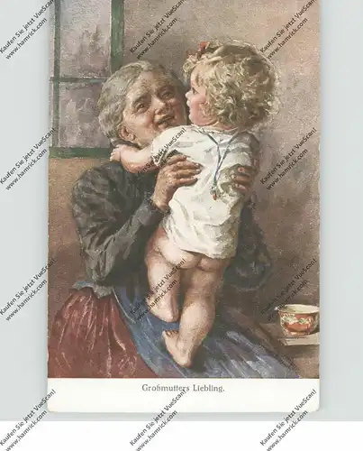 Kinder - Grossmutters Liebling, Künstler-Karte, ca. 1905