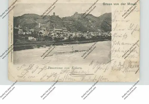 5401 KOBERN - GONDORN, Panorama von Kobern, Luxemburger graph. Kunstanstalt - Bernhoeft , #9, Eckknick