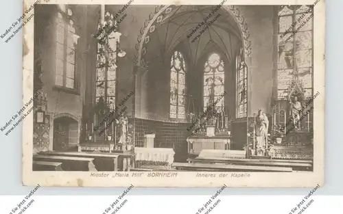 5303 BORNHEIM, Kloster Maria Hilf, Innenansicht, 1917, Bahnpost