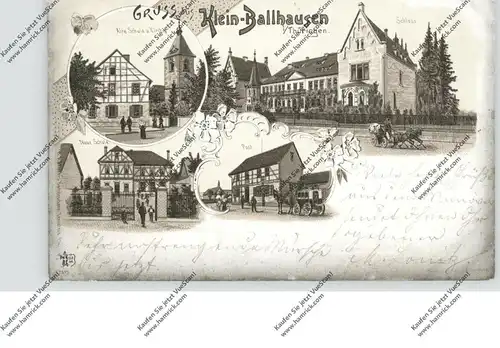 0-5822 BAD TENNSTEDT - KLEIN BALLHAUSEN, Lithographie, Alte und Neue Schule, Post, Schloss