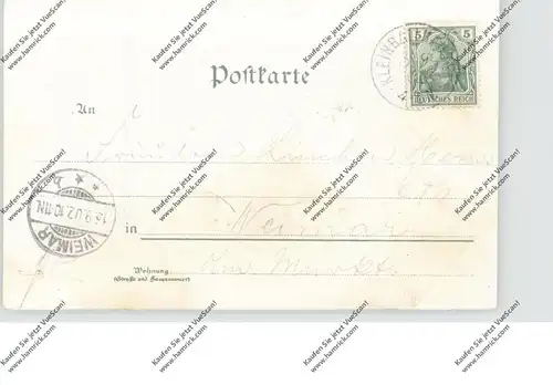 0-5822 BAD TENNSTEDT - KLEIN BALLHAUSEN, Lithographie, Alte und Neue Schule, Post, Schloss