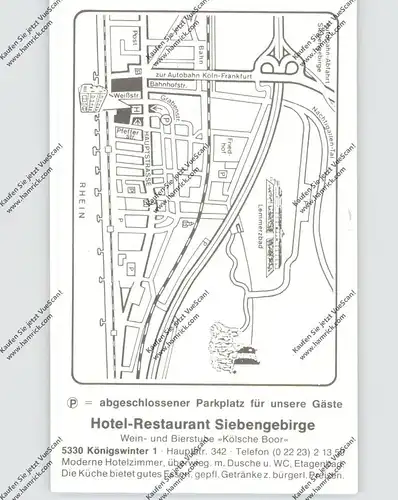 5330 KÖNIGSWINTER, Hotel Restaurant "Siebengebirge"