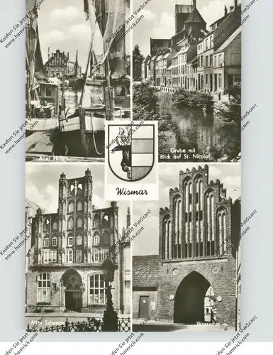 0-2400 WISMAR, Alter Hafen, Alter Schwede, Wassertor, Grube, Stadtwappen, 1957