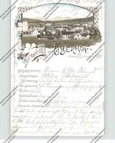 0-6056 OBERHOF, Lithographie 1899, Gruss aus.., Angekommen....