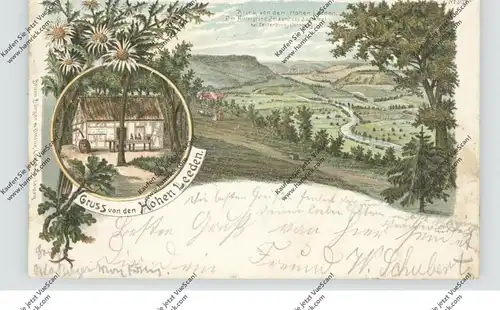 0-6900 JENA, Lithographie, Gruss von den Hohen Leeden