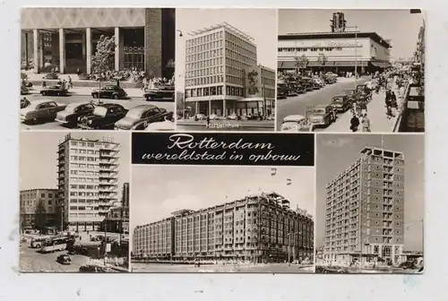 ZUID-HOLLAND - ROTTERDAM, Erasmushuis, Holbeinhuis, Beursplein.... Oldtimer, Tram