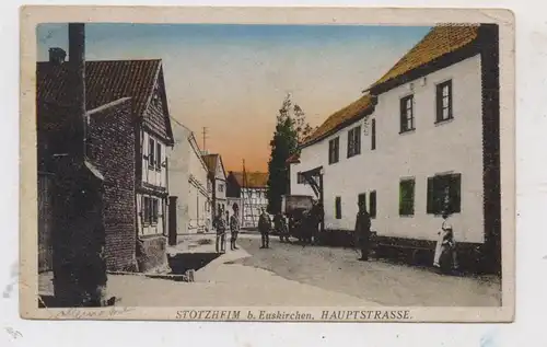 5350 EUSKIRCHEN - STOTZHEIM, Hauptstrasse, französische Besatzungssoldaten, franz. Militärpost, 1920