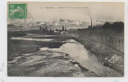 F 65000 TARBES, l'Ardour et la Chaine des Pyrenees, 1913