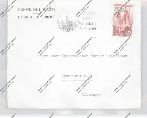 EUROPARAT / Conseil de l'Europe, 1958, Michel 1, Brief an den OB von Frankfurt Werner Bockelmann