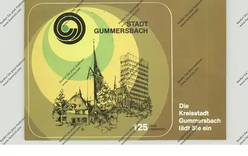 5270 GUMMERSBACH, 125 Jahre Stadtrechte, Aufkleber-Karte
