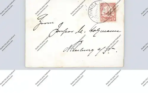 DEUTSCH OSTAFRIKA, 1902, Michel 13, IRINGA über Dar-Es-Salam nach Nienburg
