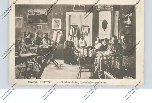 BELARUS / WEISSRUSSLAND - BREST LITOWSK, 1.Weltkrieg, Deutsches Soldatenheim, 1916, deutsche Feldpost
