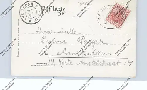 3000 HANNOVER, Blick von der Waterloosäule, 1904, Bahnpost Cöln - Hannover, Zug 2