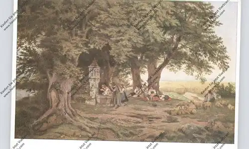 KÜNSTLER - ARTIST - LUDWIG RICHTER, "Rast der Pilger"