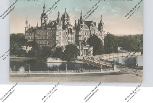 0-2750 SCHWERIN, Schloß, Stadtseite, 1909, Bahnpost Hagenow
